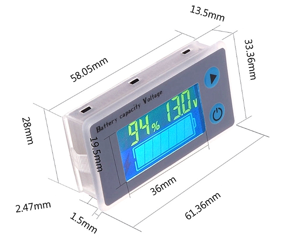 □バッテリーチェッカー② 電圧計・薄型・多機能クリアー☆2/新品 バッテリーモニター ＬＥＤ表示　車・バイク保管車両に装着_画像4