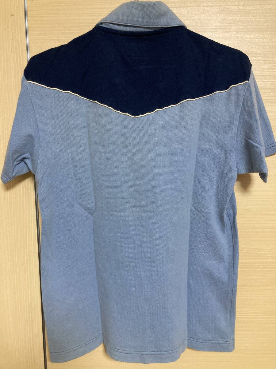 PHERROW'S　フェローズ　ポロシャツ　Ｓサイズ　水色／ネイビー　ウエスタン_画像2
