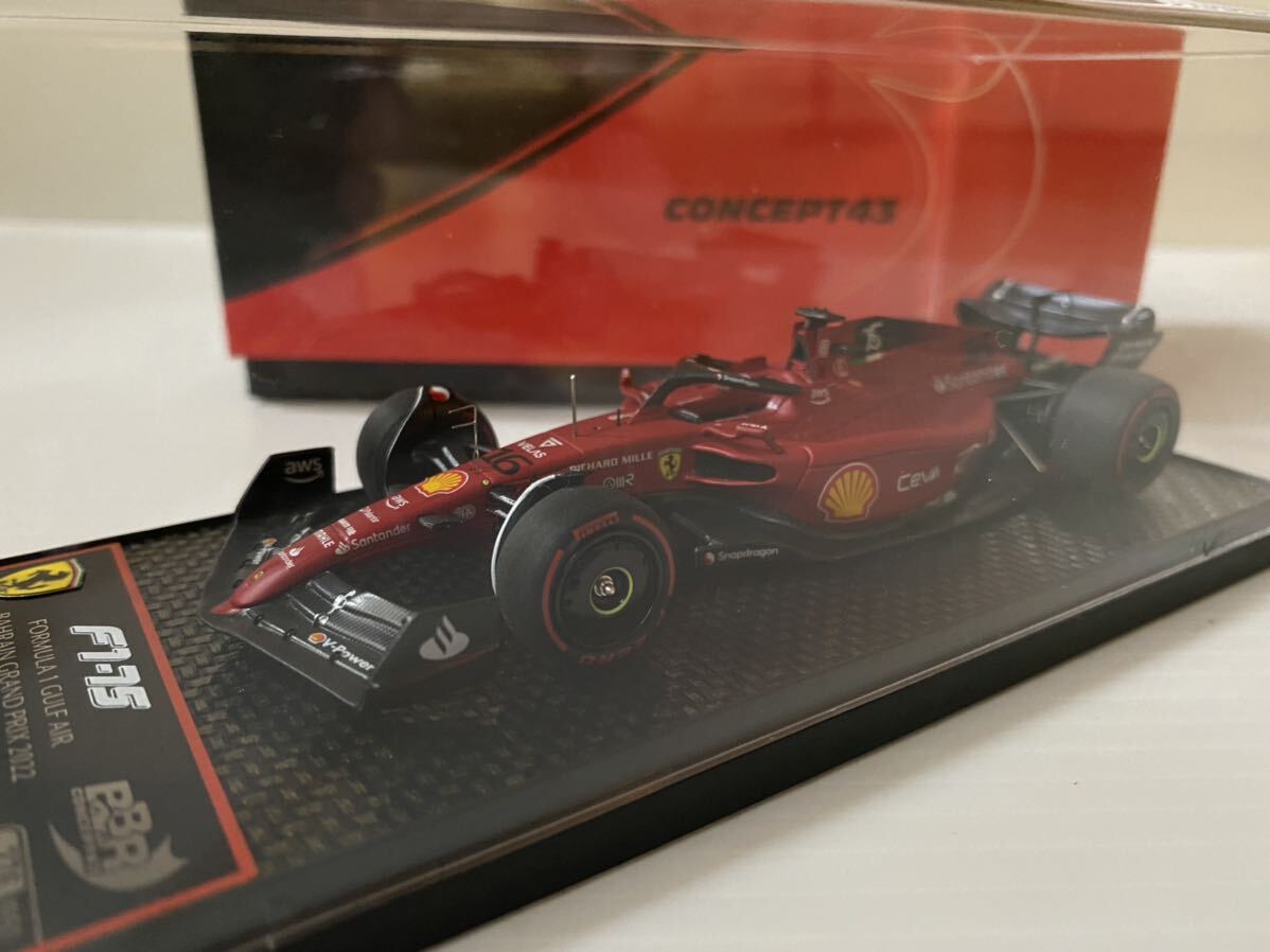 新品 未開封 1/43 フェラーリ ルクレール バーレーン Ferrari F1-75 G.P Bahrein 2022 C. Leclerc Limited 850 pcs_画像4