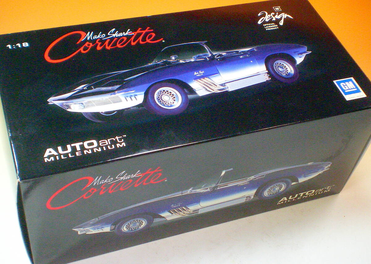 難あり　AUTOart　1/18 Chevrolet Corvette Mako Shark 1961　マコシャーク コルベット　オートアート Aa　ゆうパック80サイズ送料着払い_箱に傷みやスレ、汚れなどがあります。