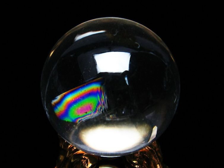 誠安◆天然石高級品虹入りヒマラヤ水晶丸玉 23mm [T294-5343]の画像2