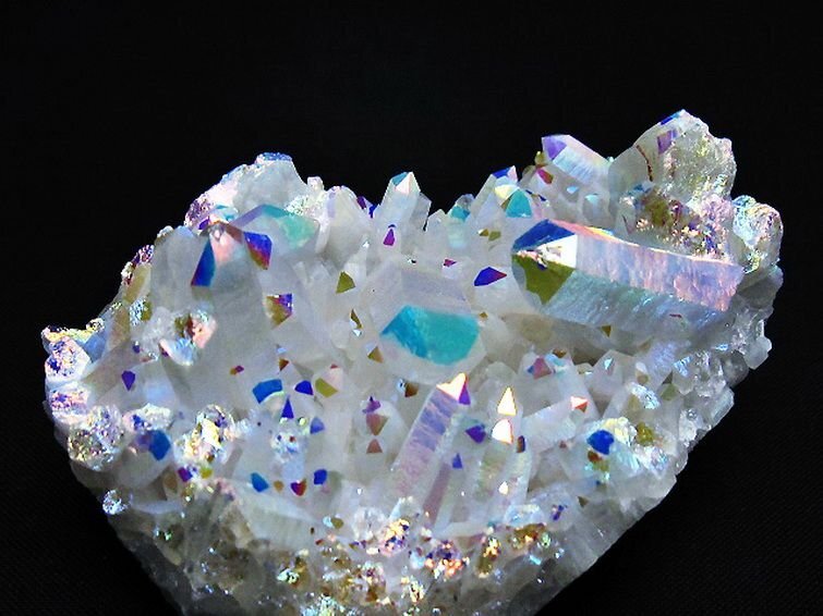 誠安◆超レア最高級超美品天然レインボーオーラ水晶クラスター[T693-4685]の画像3