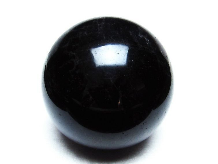 誠安◆天然石最高級品モリオン 純天然 黒水晶 丸玉 87mm [T572-9844]_画像1