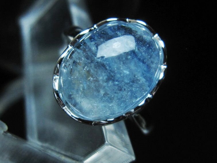 誠安◆天然石最高級品アクアマリン指輪(14号)[T367-6481]_画像2