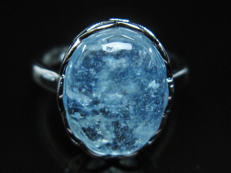 誠安◆天然石最高級品アクアマリン指輪(14号)[T367-6481]_画像1