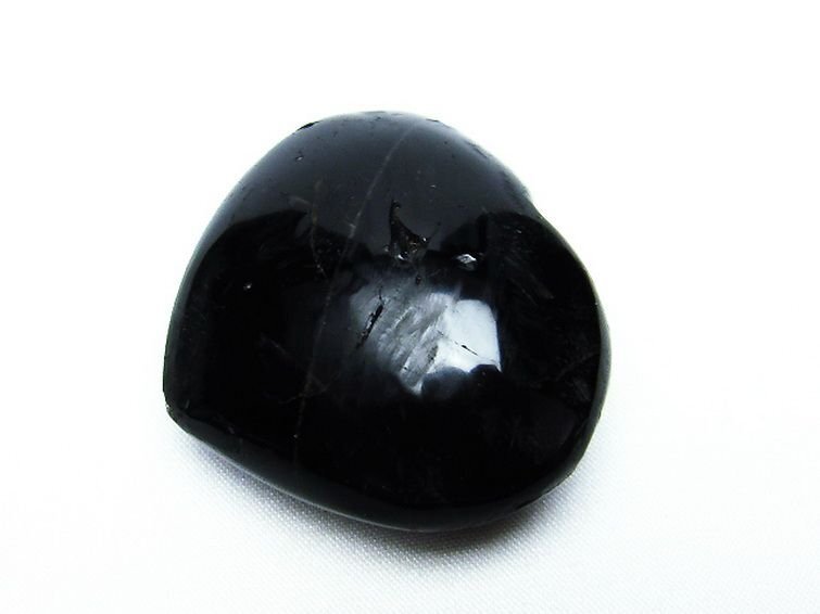 誠安◆超レア最高級天然モリオン 純天然 黒水晶 ハート 置物[T457-3377]_画像3