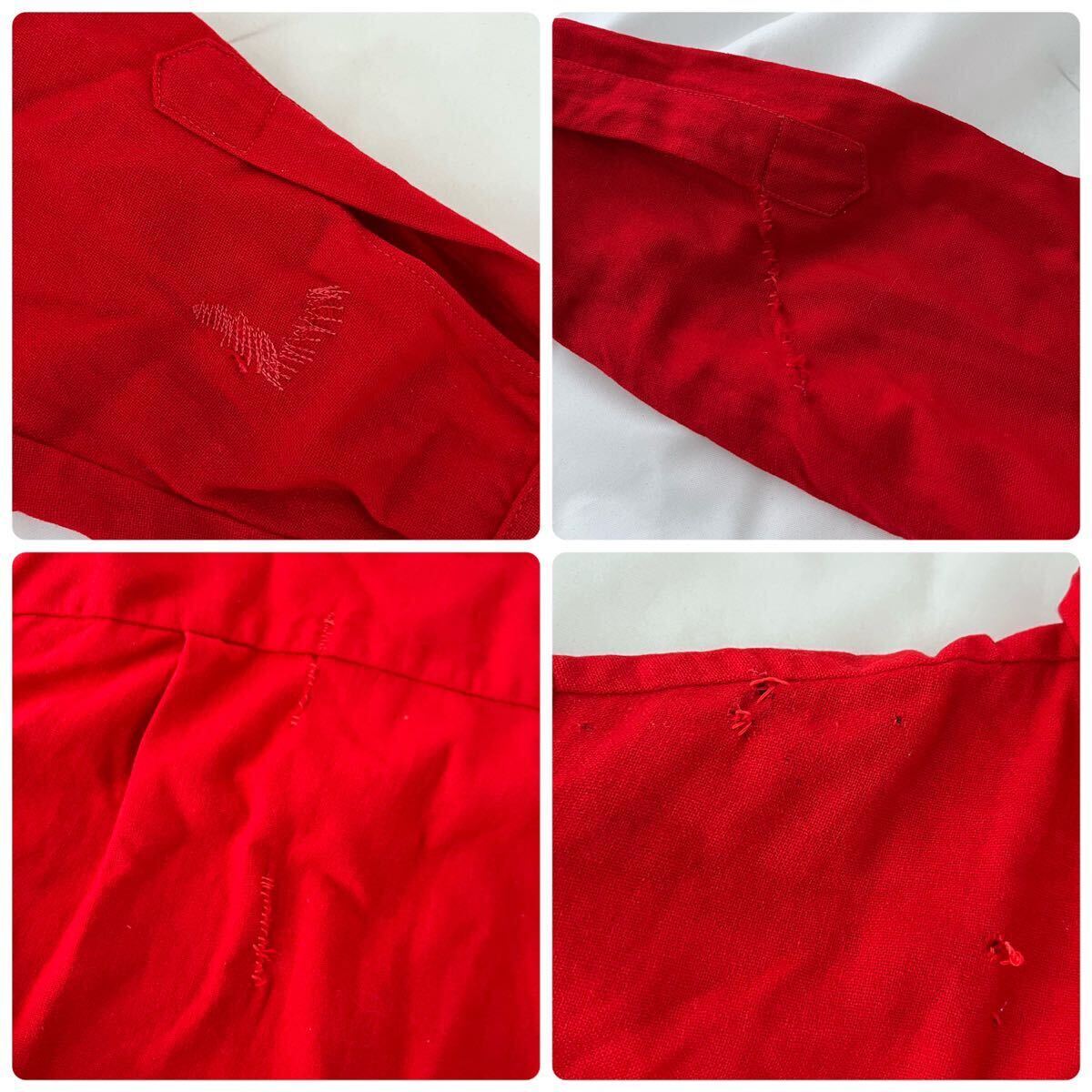 50s Skyline BOX wool shirt スカイライン ボックス ウールシャツ 長袖 赤 無地 ビンテージ （ 50年代 ロカビリー ドリズラー ファラオ 40s_画像10