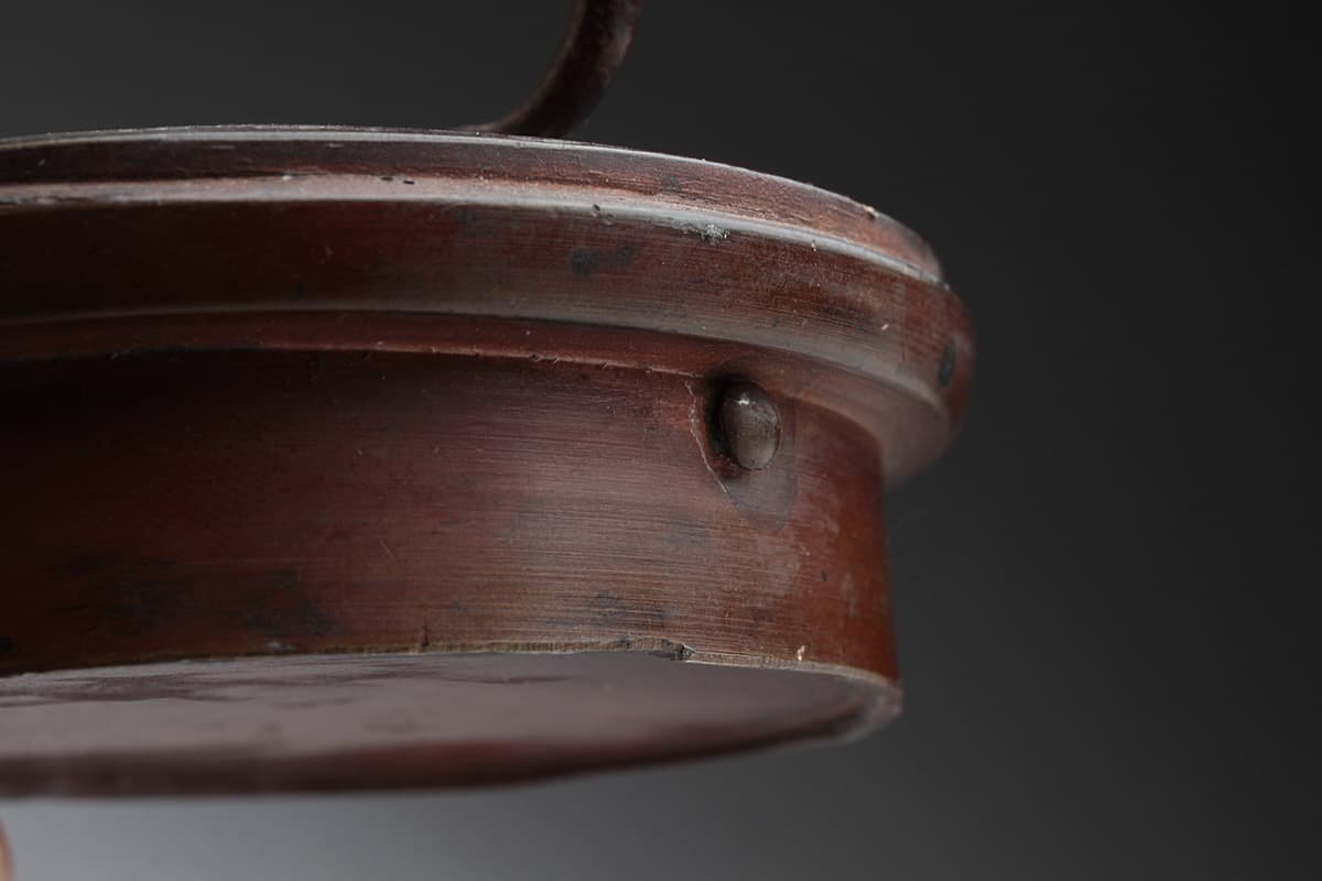 ER961 時代 銅製 砲口 提手 平水滴 幅10cm 重240g・銅水滴・銅硯水滴 書道具の画像9