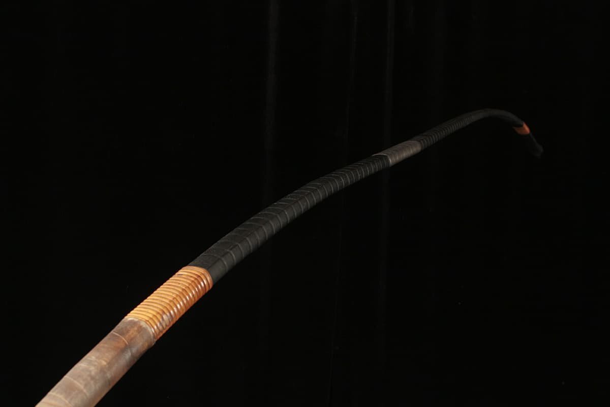 DS655 [ камень Цу -слойный . произведение цветок вдавлено входить ] стрельба из лука бамбук смычок общая длина 221.6cm изгиб 220.3cm -слойный 635g* чёрный краска смычок * мир смычок стрельба из лука .
