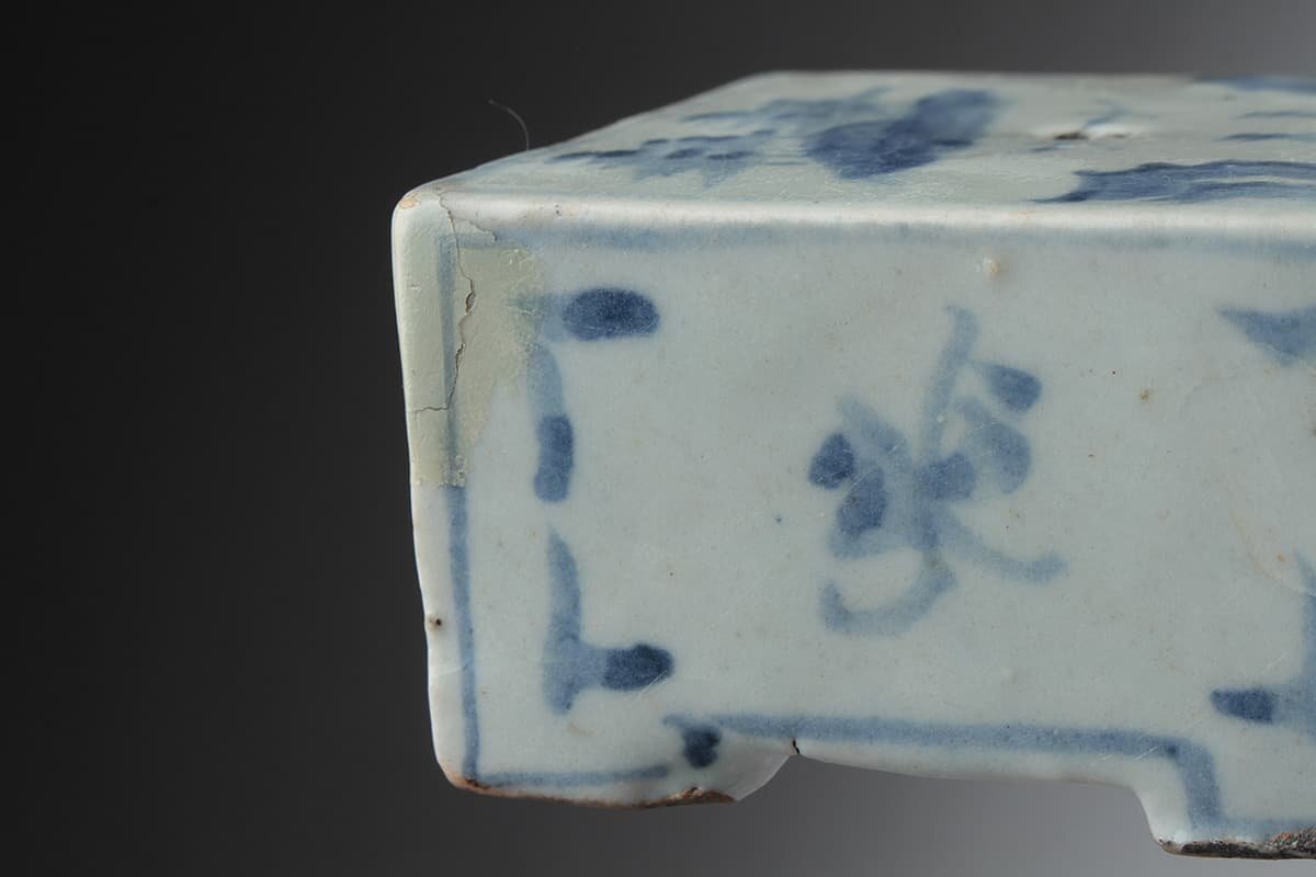 ES373 morning . old fine art Joseon Dynasty white porcelain blue and white ceramics landscape writing four person drop of water width 7.2cm -ply 232g* blue . blue and white ceramics landscape map four person drop of water * blue flower .. paper tool morning . old .