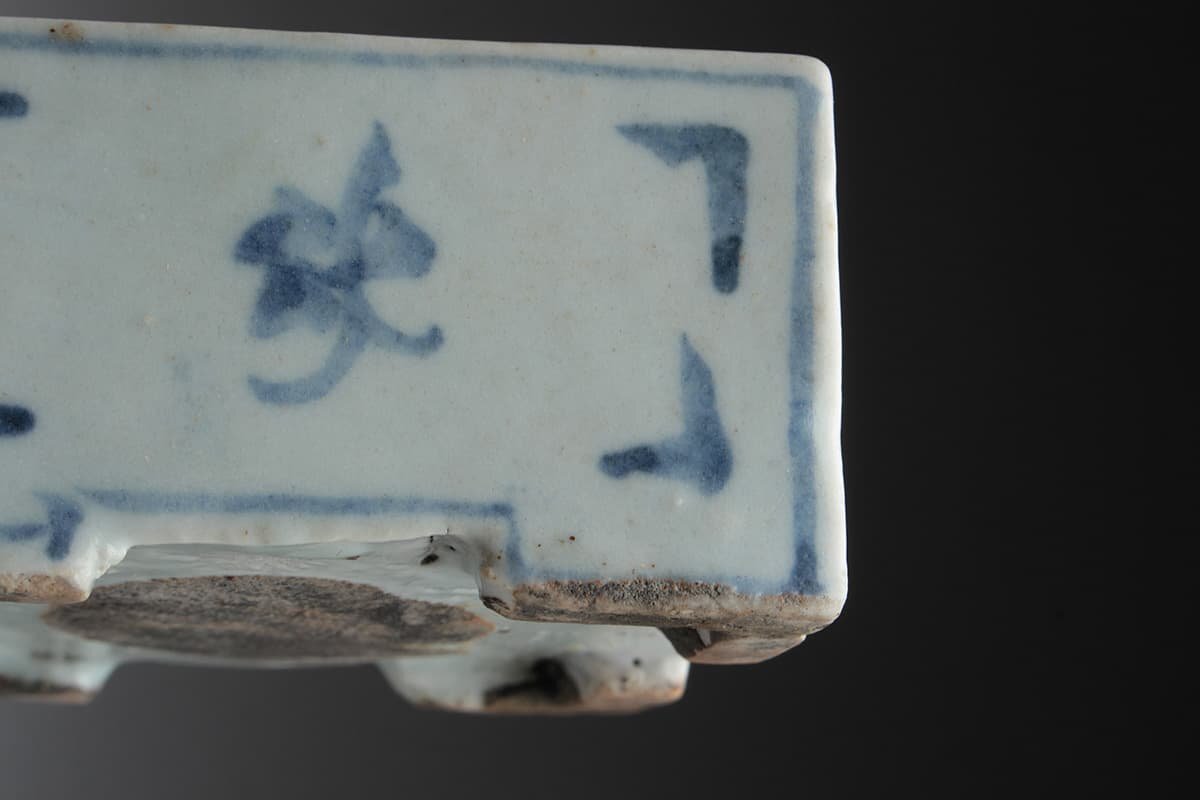 ES373 morning . old fine art Joseon Dynasty white porcelain blue and white ceramics landscape writing four person drop of water width 7.2cm -ply 232g* blue . blue and white ceramics landscape map four person drop of water * blue flower .. paper tool morning . old .