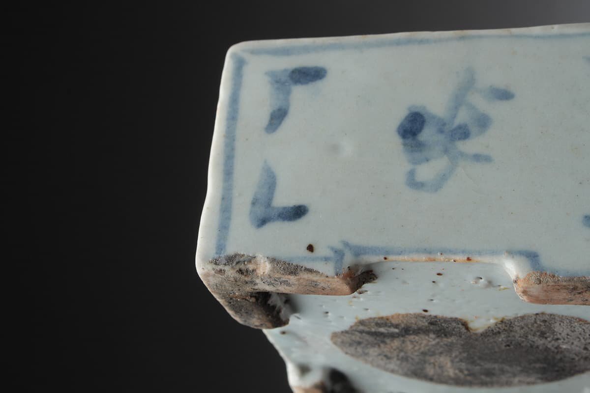 ES373 morning . old fine art Joseon Dynasty white porcelain blue and white ceramics landscape writing four person drop of water width 7.2cm -ply 232g* blue . blue and white ceramics landscape map four person drop of water * blue flower .. paper tool morning . old .