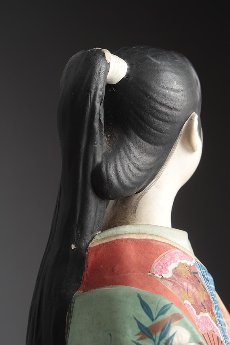 JK861 伝統工芸 博多人形「美人像」置物 高27.5cm 重940g・和服美人・着物美人 日本人形_商品詳細もご覧ください