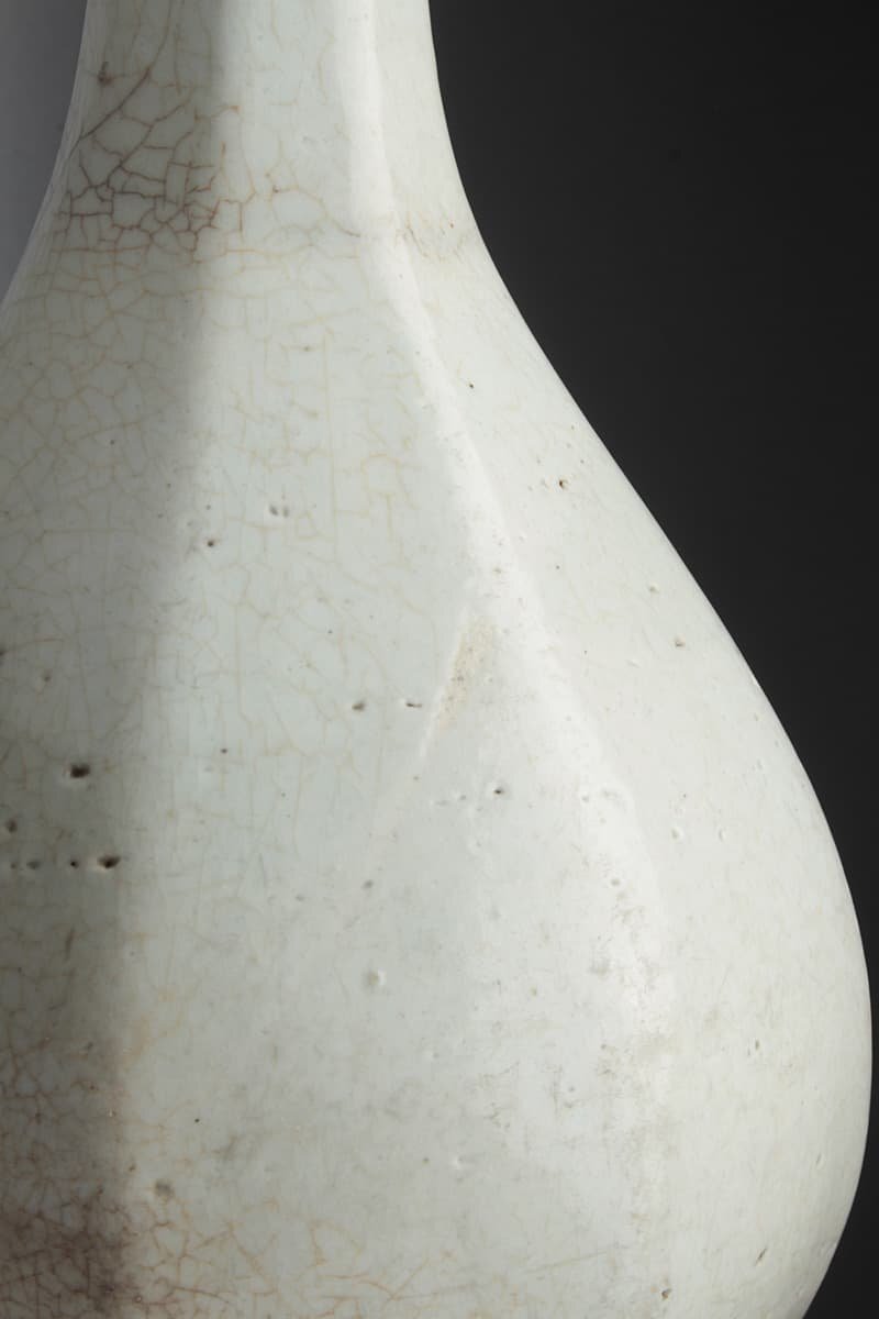 ES113 morning . old fine art Joseon Dynasty white porcelain chamfering . height 24cm -ply 1.5kg tree box .* Joseon Dynasty white porcelain chamfering bin * vase * flower go in * flower raw morning . old .