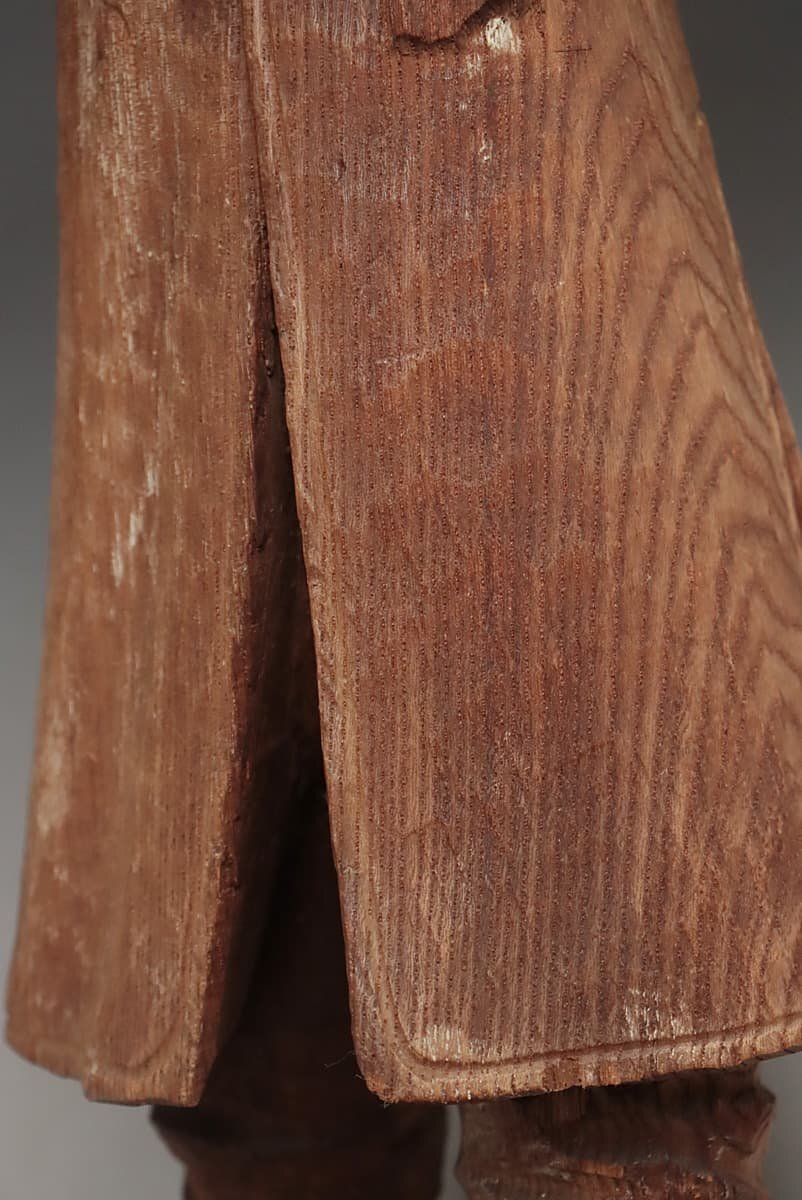 ES488 時代 大振 木彫「ヨハネス・グーテンベルク」置物 高62.7cm 重2.8kg・木彫人物像・木雕男性像_商品詳細もご覧ください