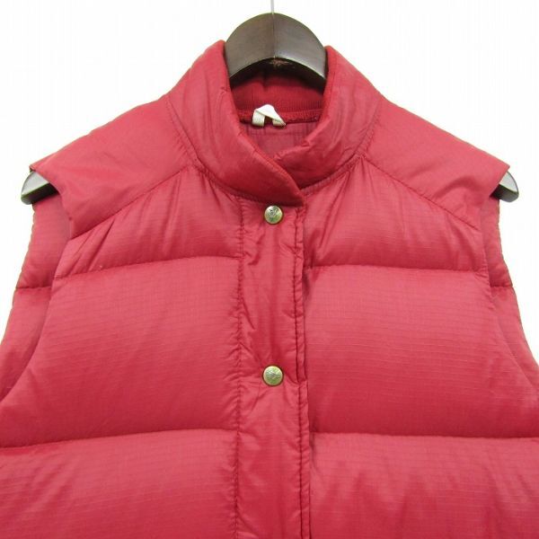 80s 90s 黒タグ Eddie Bauer サイズ M 中綿 パフ ベスト スタンドカラー キルティング レッド エディー バウアー 古着 ビンテージ 4M1601_画像4