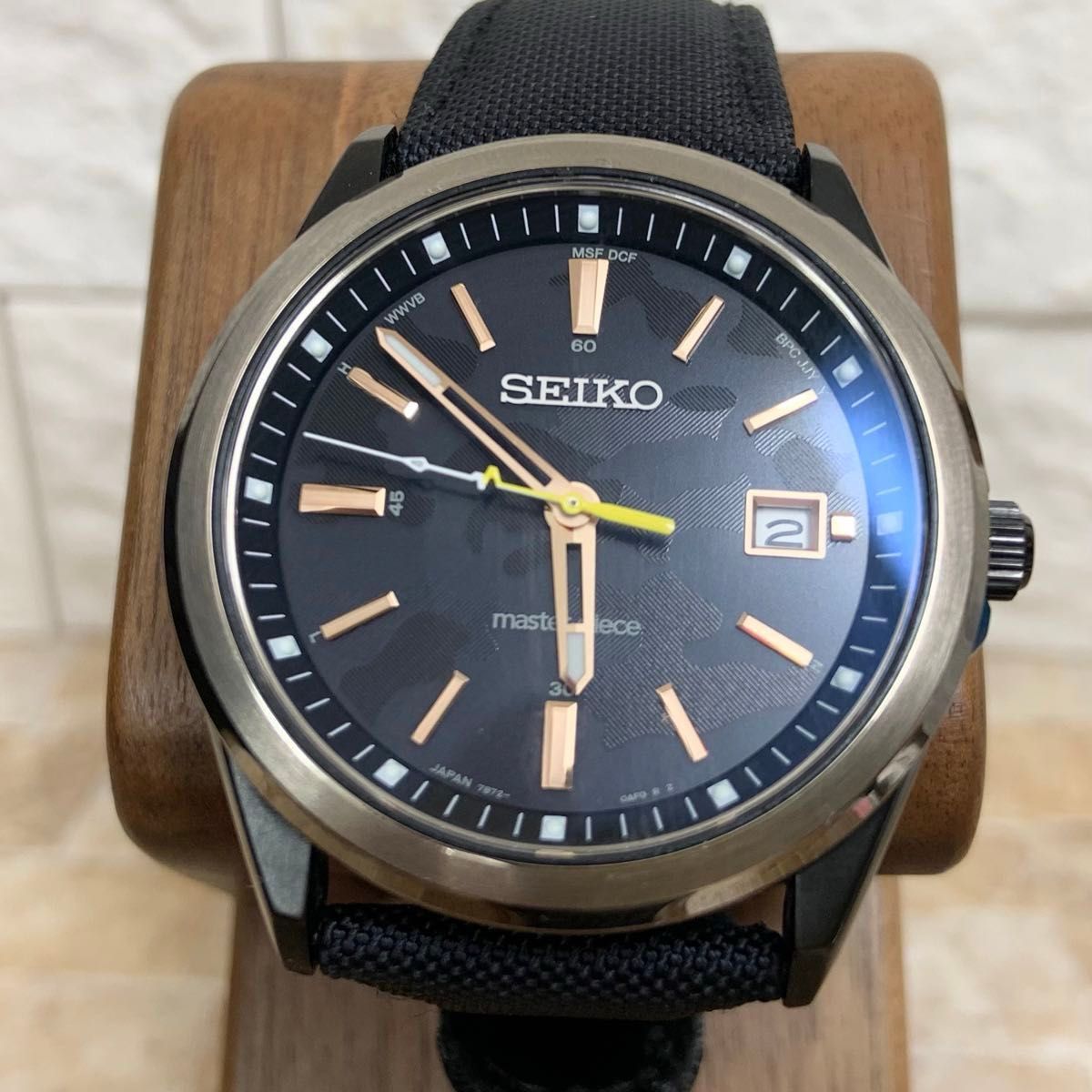 【希少】SEIKO SBTM316 マスターピース コラボ 電波ソーラー 腕時計 カモフラ 数量限定700本 ブラック 黒
