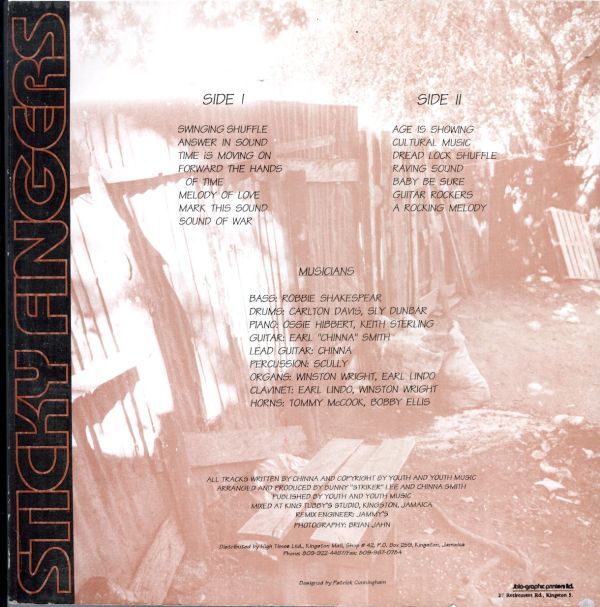 94年 ジャマイカ盤LP！Earl Chinna Smith / Sticky Fingers【High Times】The Soul Syndicate アール・チナ・スミス レゲエ Reggae_画像3