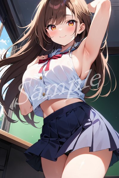 No.ANN0009★一点物 ポスター A4サイズ アニメ 美少女 制服 パンチラ イラスト かわいい 巨乳 同人 高画質 光沢紙_画像1