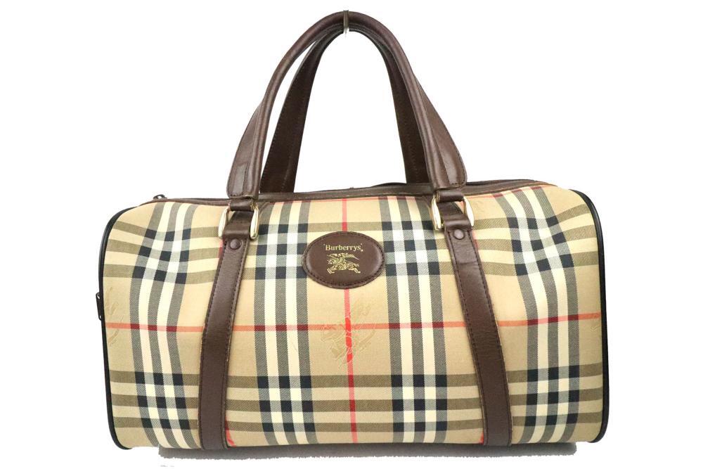  Burberry сумка "Boston bag" проверка парусина Mini Boston 