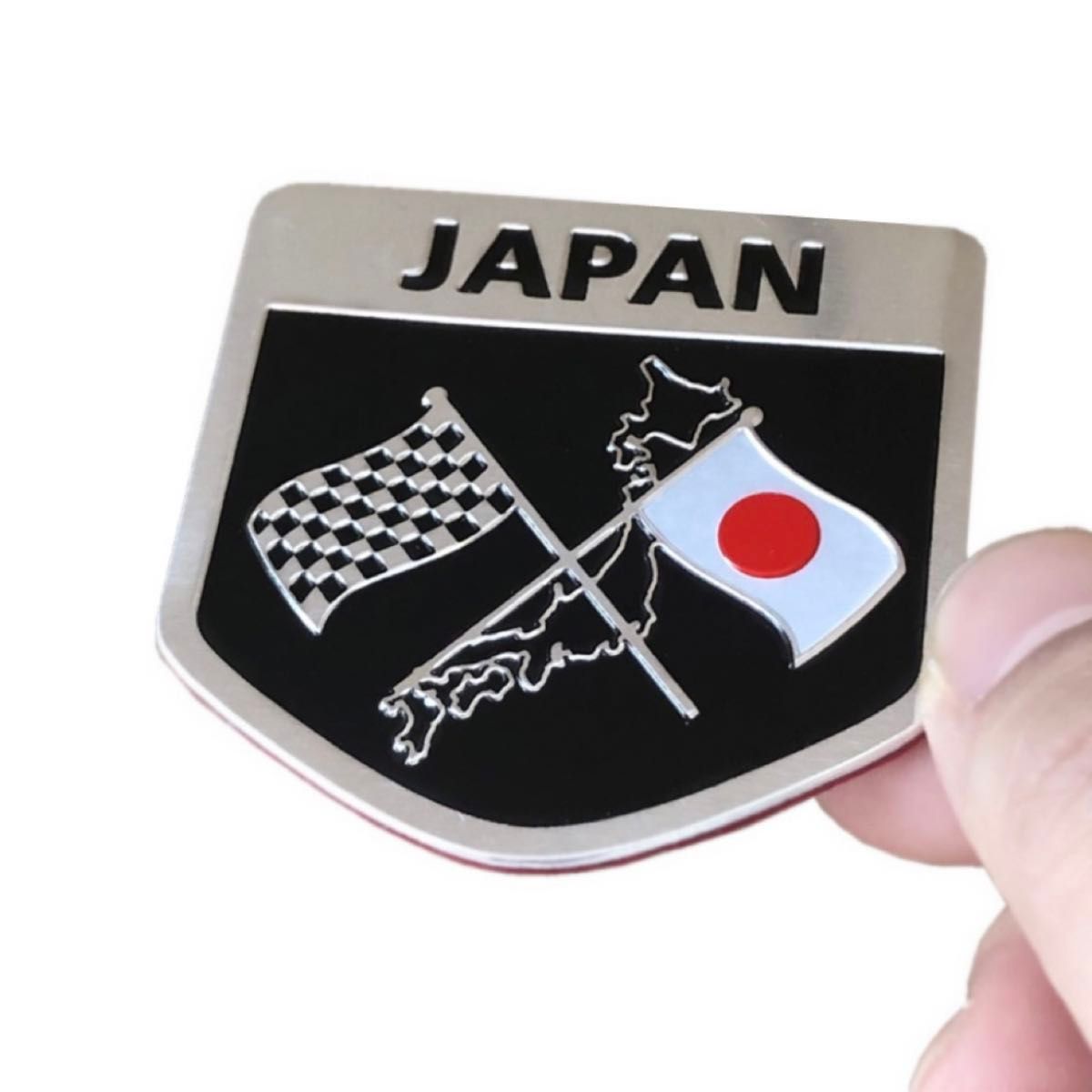 4枚セット日章旗 エンブレム アルミ製 汎用 旭日旗 JAPAN ステッカー  日の丸 シール 日の丸 エンブレム 車ステッカー