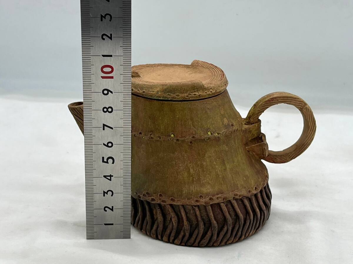 mi9044060/中国 急須 在銘 竹彫 たけのこ 煎茶道具 中国茶器 筍 古美術_画像5