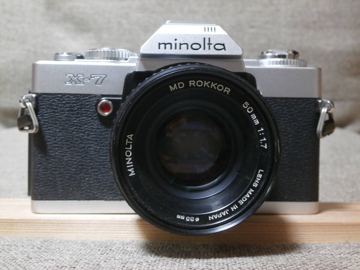 minolta X-7 MD ROKKOR 50mm 1:1.7 レンズ付き　動作確認済み_画像1