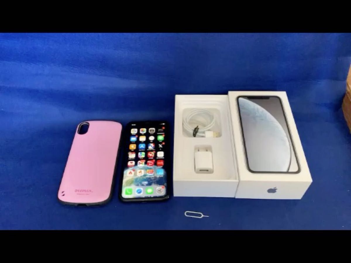iPhone XR64GB美品SIMフリーバッテリー85%アイフンXR64GB衝撃収集カバー箱付属品付き|