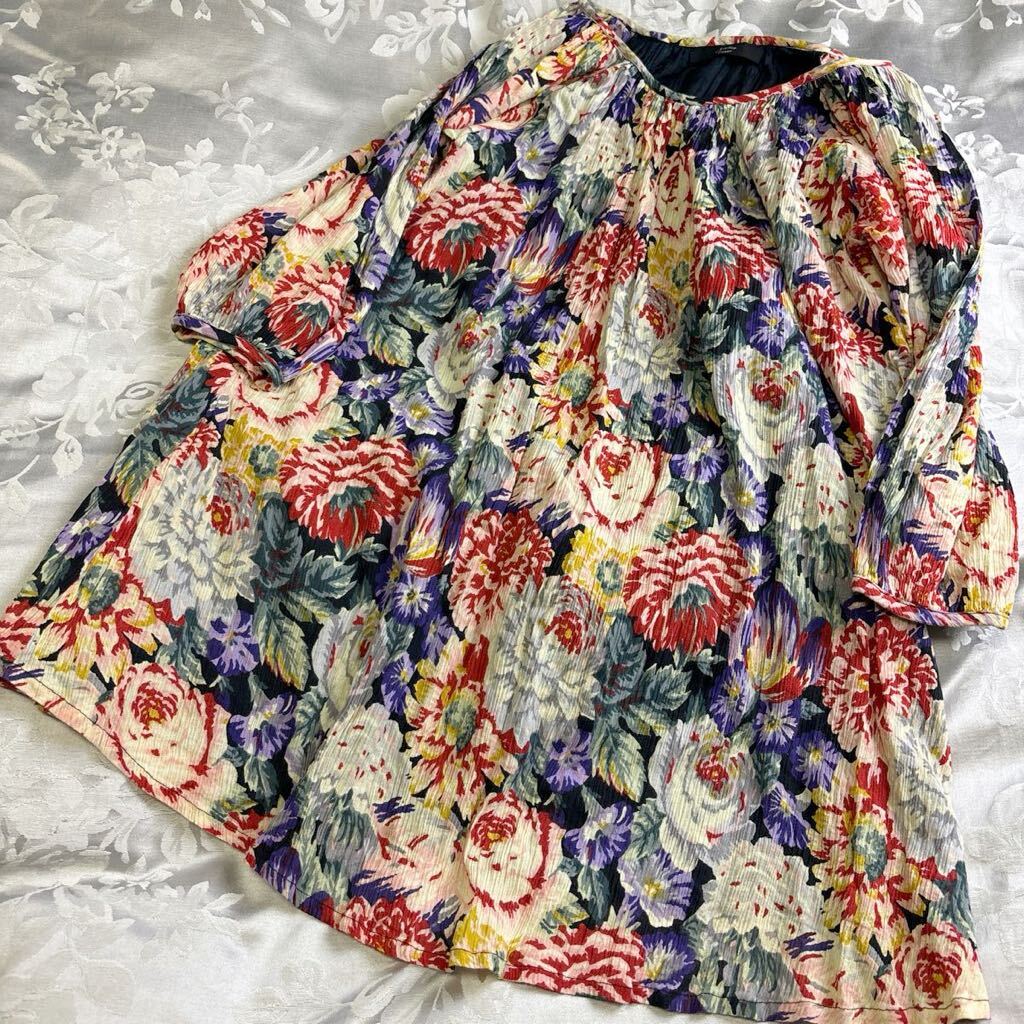 [ superior article ] Another Edition Another Addition tunic floral print long sleeve tops lady's ( control number 2405IZ124)