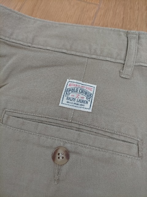 新品 デッドストック 90s ビンテージ USA製 POLO RALPH LAUREN POLO CHINO ポロラルフローレン 2タック チノパンツ PLETED JEAN W32L34_画像7