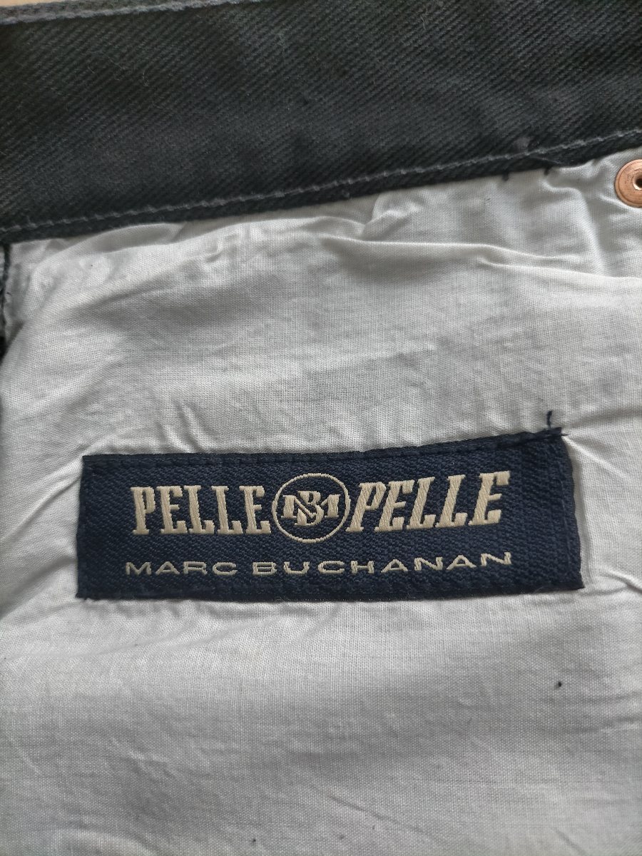 新品 デッドストック 00s PELLE PELLE ペレペレ ブラック ヘビーオンスコットン バギーパンツ W36L34 ★y2kストリートジーンズHIPHOP古着_画像8