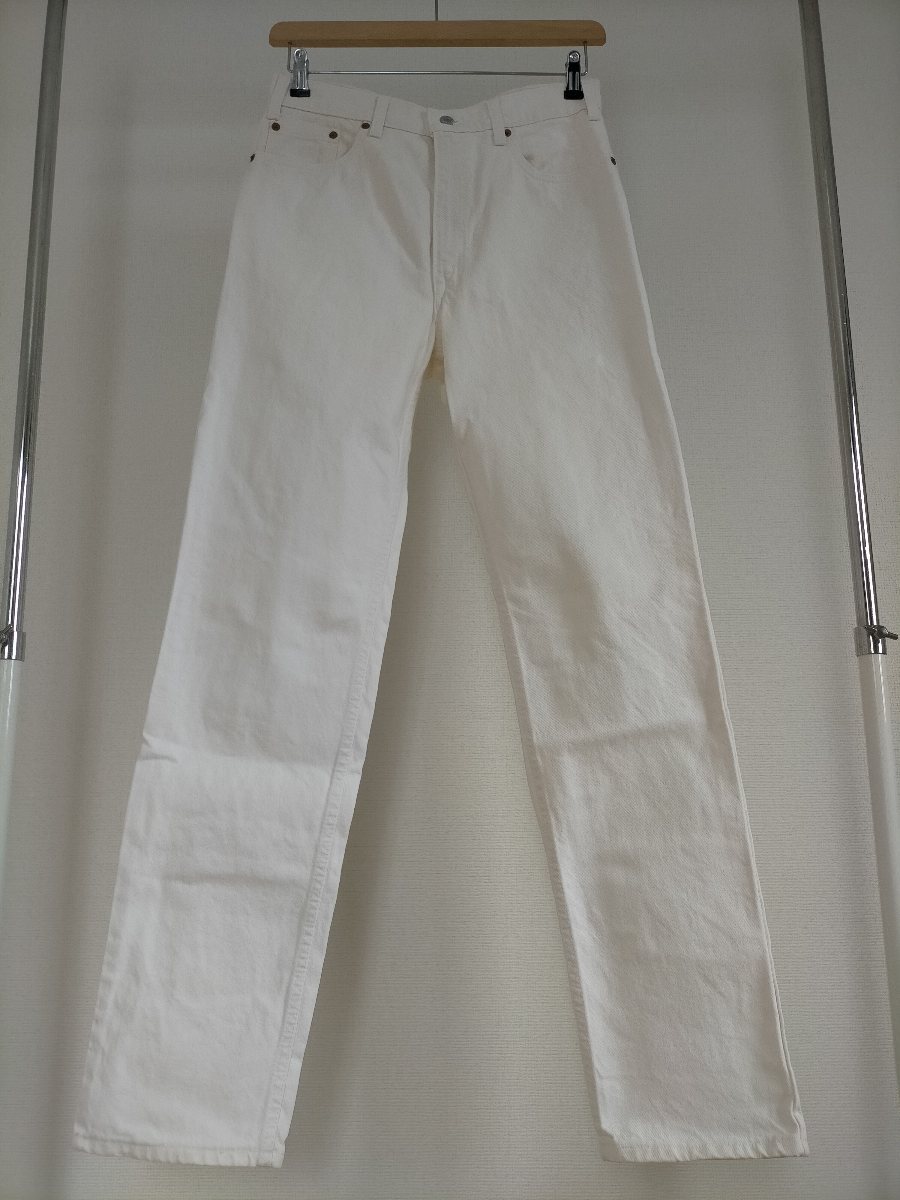 美品 90s ビンテージ 93年 USA製 Levi's 510-0251 リーバイス ホワイトデニムパンツ W33L34 ボタン裏525 イレギュラー品★501505ジーンズ_画像2