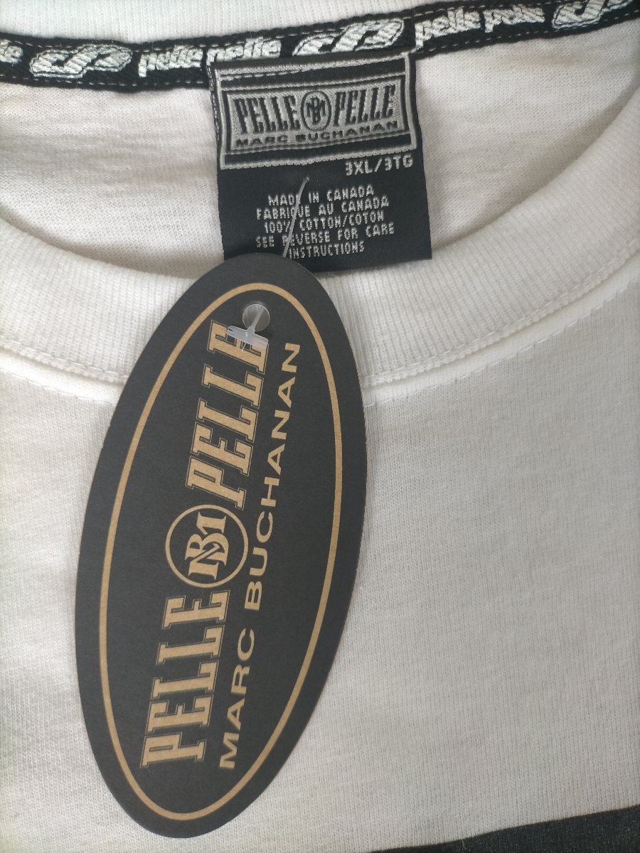 新品 デッドストック ビッグサイズ 00s カナダ製 PELLE PELLE ペレペレ 両面ロゴプリント Tシャツ XL ★y2kストリートHIPHOP古着 _画像6