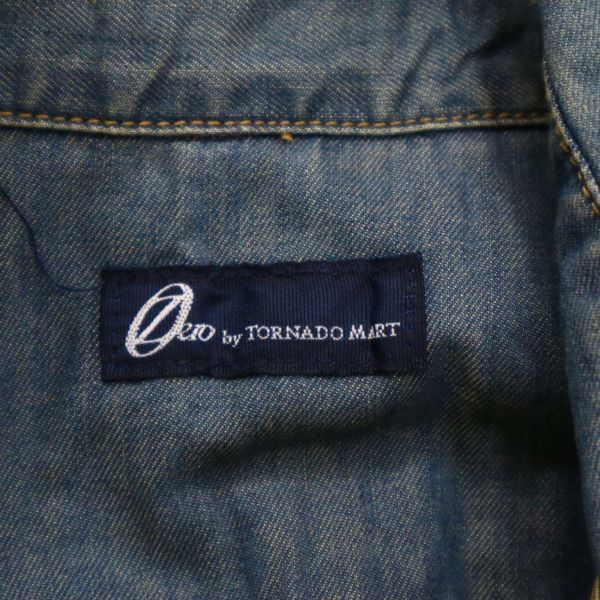 [ новый товар не использовался ] Zero by TORNADOMART Tornado Mart через год Vintage обработка * длинный рукав 9oz Denim рубашка Sz.LL мужской I4T00333_2#O