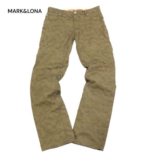 MARK&LONA マーク&ロナ 通年 スカル&ロゴ刺繍★ 迷彩 カモフラ柄 ストレッチ パンツ スラックス Sz.S　メンズ ゴルフ　I4B00825_4#R