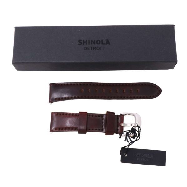 【新品 未使用】 SHINOLA DETROIT シャイノラ 腕時計用 レザー 交換 ベルト Sz.F　メンズ シノラ シャイノーラ　I4G00146_5#U_画像1