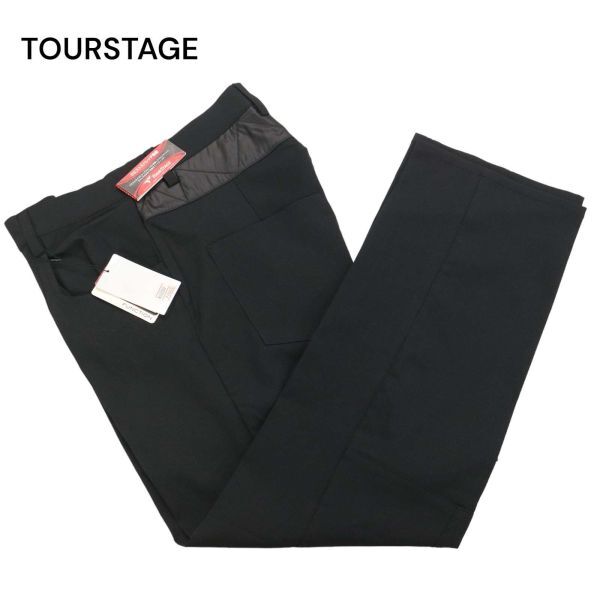 【新品 未使用】 TOURSTAGE ツアーステージ 通年 ウエストストレッチ★ スラックス パンツ Sz.79　メンズ 黒 ゴルフ　I4B00851_5#R_画像1