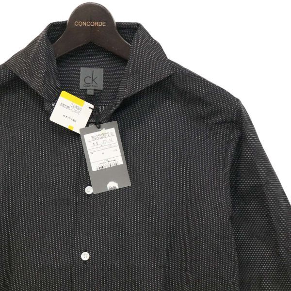 [ new goods unused ] CK Calvin Klein Calvin Klein through year ... dot * long sleeve shirt Sz.M men's black made in Japan I4T01621_5#C