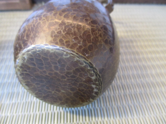 《和》銅製 小型 急須（打ち出し） 水注 湯沸・茶筒（竹柄）の画像9
