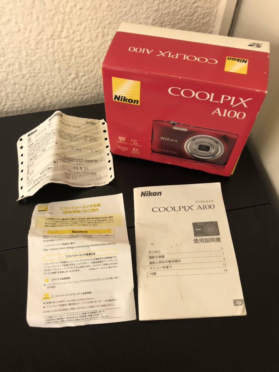 【稼動品】Nikon ニコン COOLPIX A100 赤 コンパクトデジタルカメラ 箱有り 中古_画像10