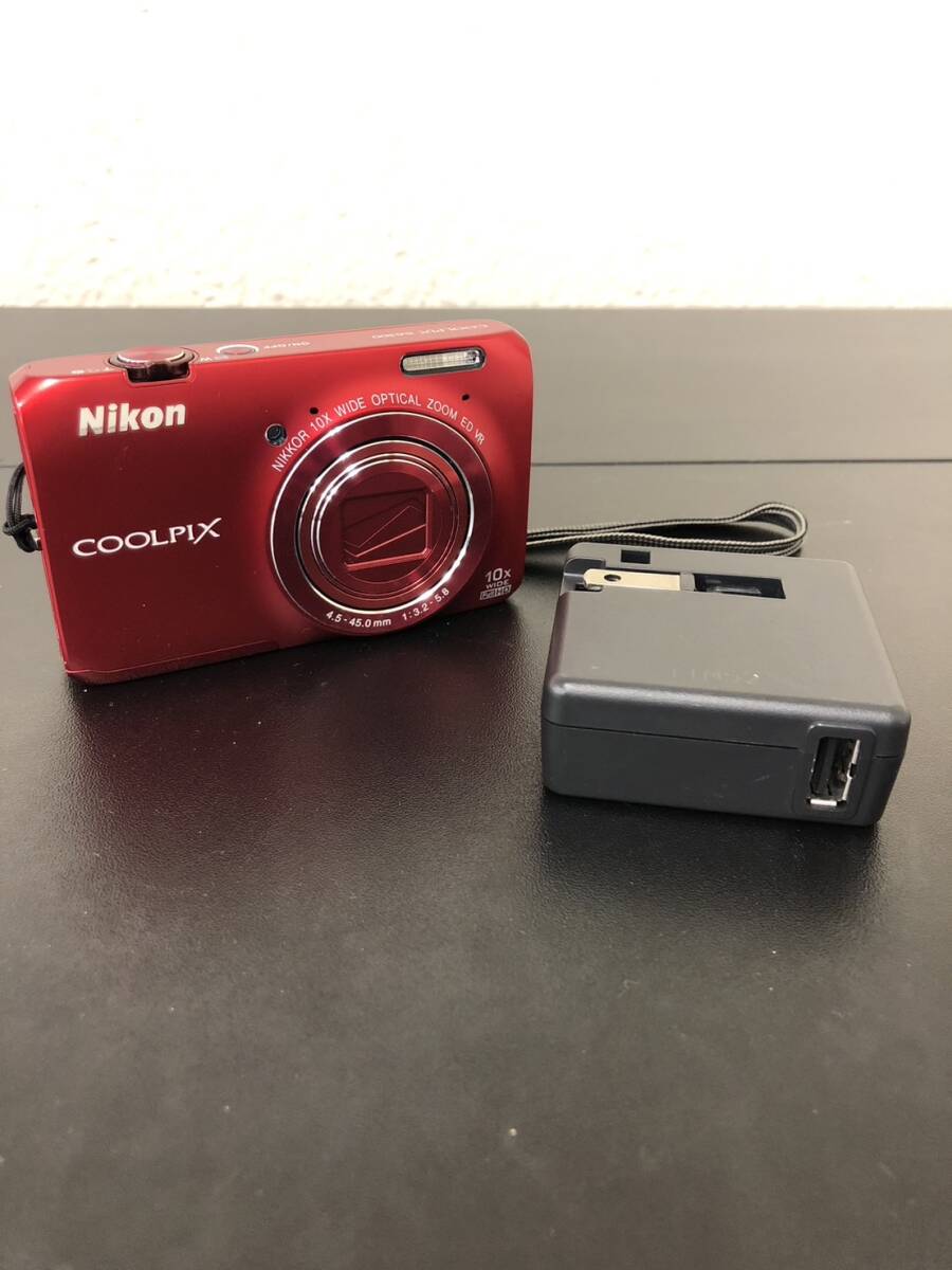 1000円スタート【動作未確認】Nikon ニコン COOLPIX S6300 クールピクス コンパクトデジタルカメラ RED 赤 中古_画像1