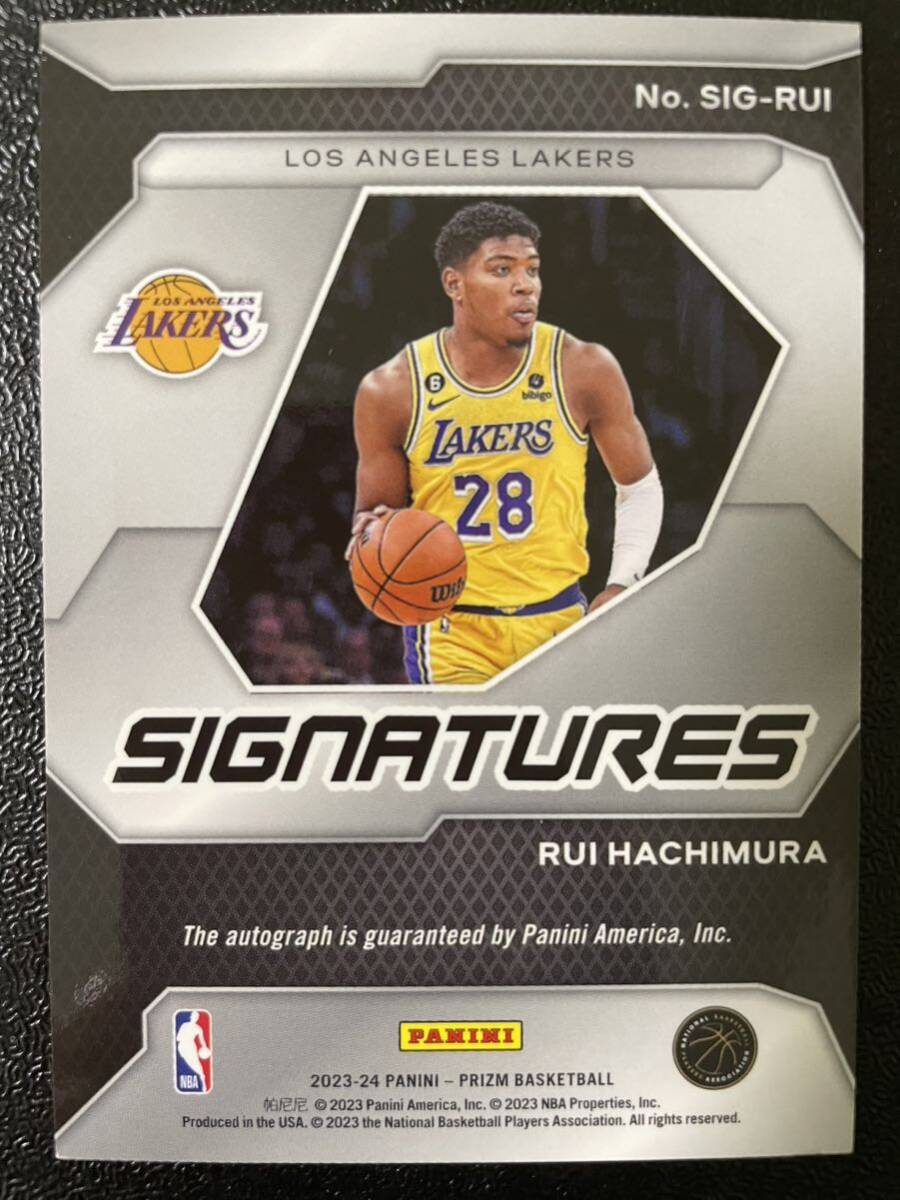 1円スタート！2023-24 Panini prizm 八村塁　直筆サインカード　HACHIMURA rui Autograph レイカーズユニフォーム　大活躍！_画像2