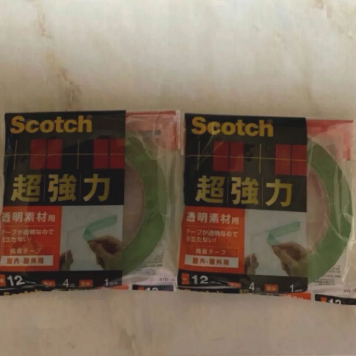 3M Scotch 超強力　透明素材用　両面テープ2個