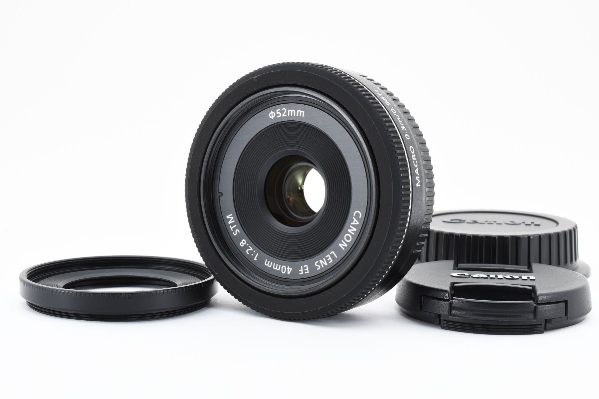 【美品】キャノン Canon EF 40mm F/2.8 STM パンケーキレンズ 純正レンズフード付き！ AF単焦点レンズ 試写・動作確認済み！2130972_画像1