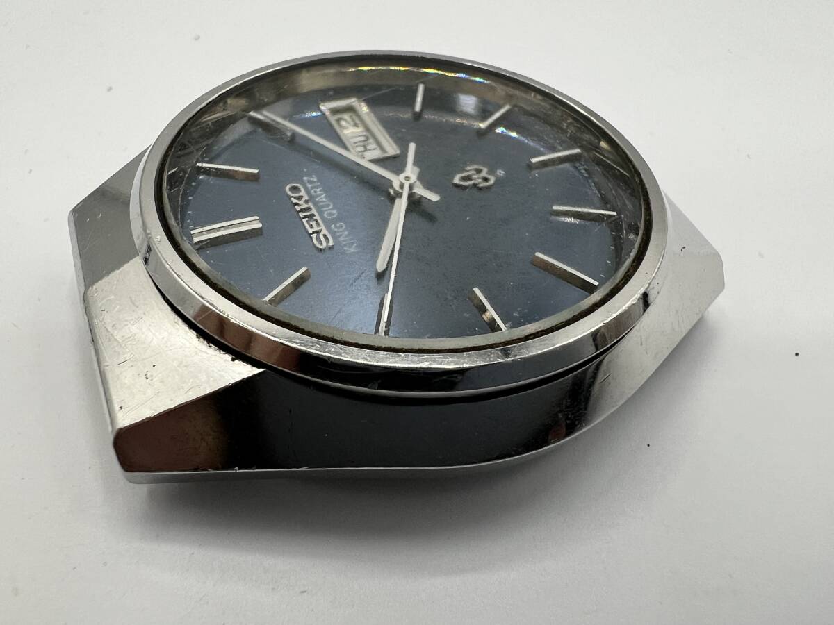 セイコー Seiko キングクオーツ デイデイト 4823-8010-G メンズ クオーツ ブルー文字盤 腕時計 電池切れの画像5