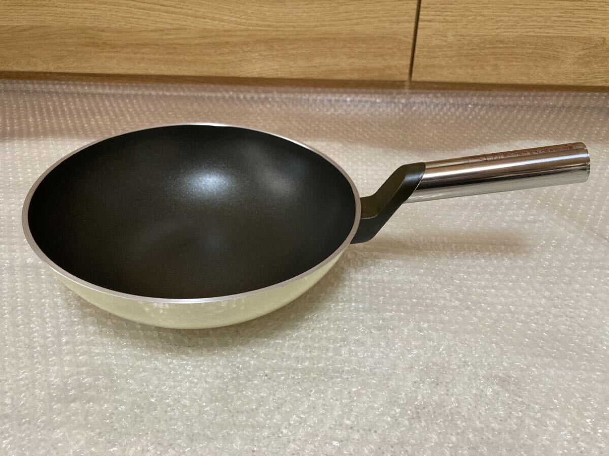 [ unused ] Asahi light metal health Chinese pan wide bread glass cover & steamer attaching gas fire exclusive use diameter 25cm depth 7.5cm