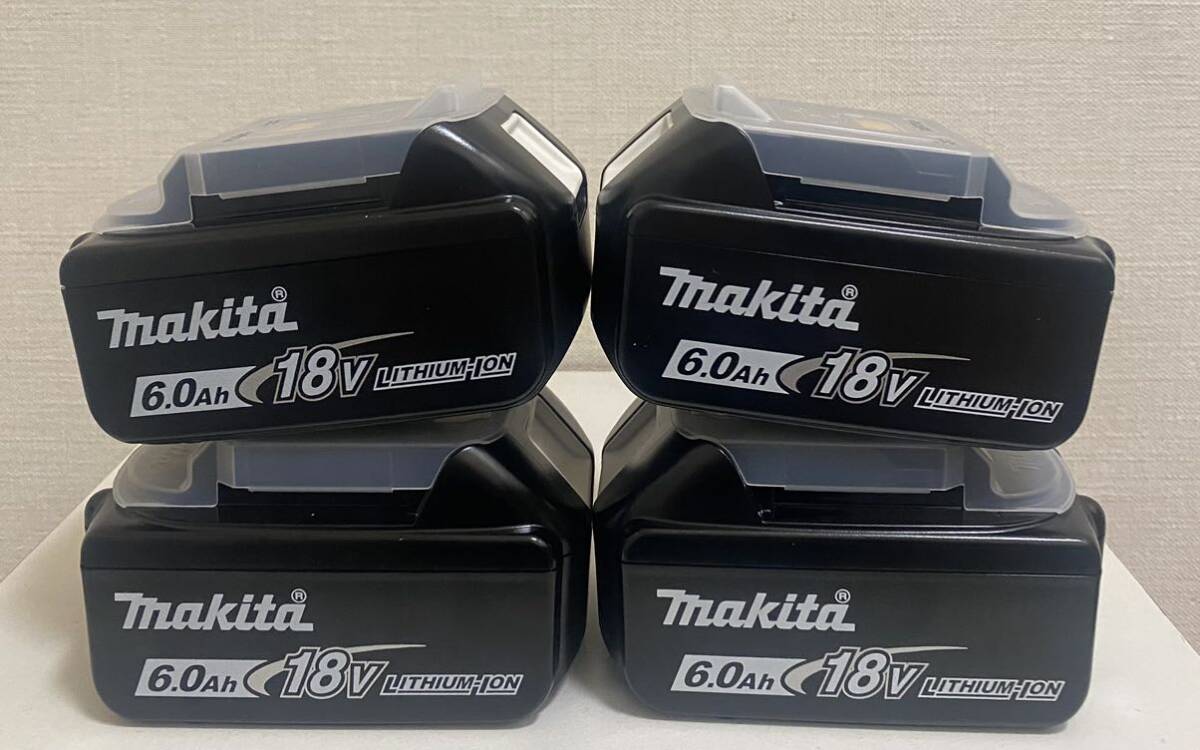 新品 4台 BL1860B makita マキタ マキタ18V リチウムイオンバッテリー 18v 雪マーク 残量表示 _画像1