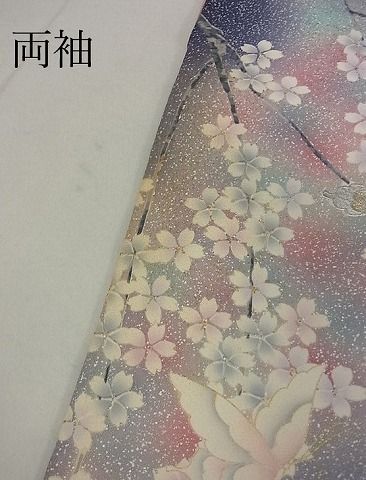 平和屋2■豪華振袖　舞蝶桜文　金銀彩　逸品　DAAA1973du_画像6