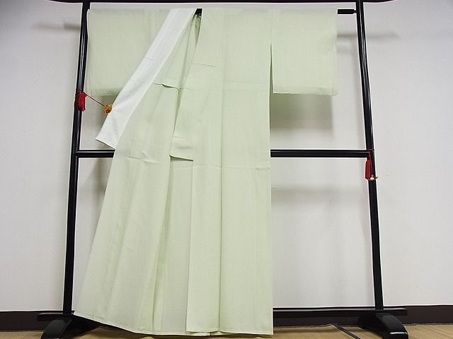 平和屋-こころ店■夏物 色無地 絽 白緑色 正絹 逸品 AAAE3802Bphの画像2