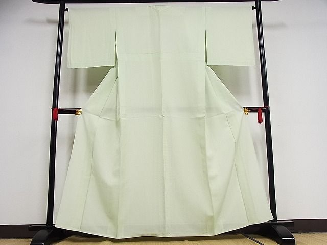 平和屋-こころ店■夏物 色無地 絽 白緑色 正絹 逸品 AAAE3802Bphの画像1